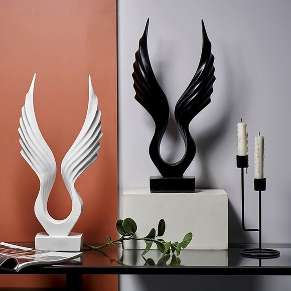 💎WHITE Angel Wing Home Décor Tabletop Sculpture💎 - Picture 1 of 10